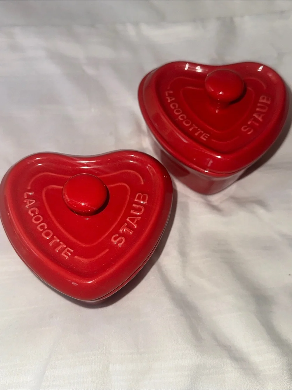 Staub Heart-Shaped Cocotte Ceramic Vessels